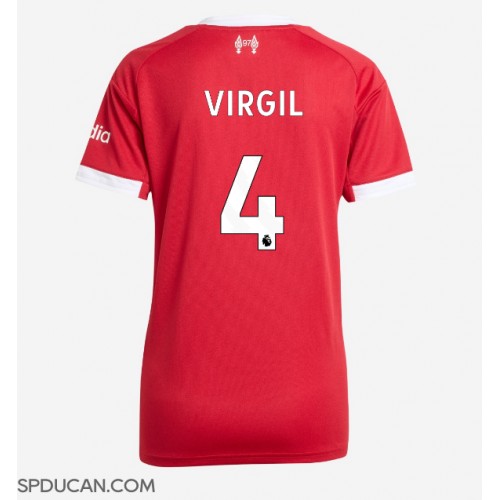Zenski Nogometni Dres Liverpool Virgil van Dijk #4 Domaci 2025-26 Kratak Rukav